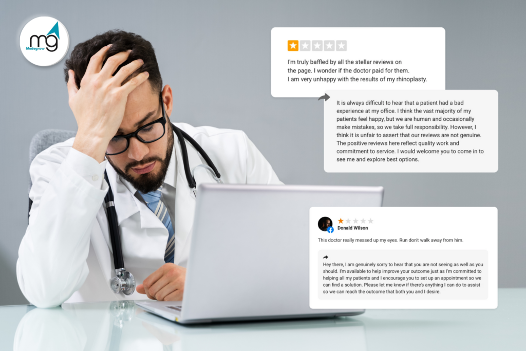 Negative reviews of doctor